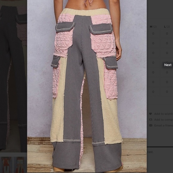 NWT POL Quilted Hoodie & Pants Set Pink/Grey - Picture 7 of 7